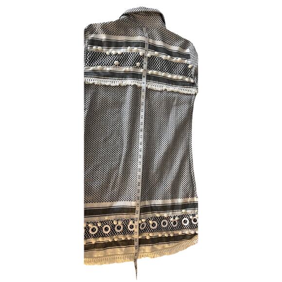 DoDo Bar Or Cotton Button Up Shirt Dress w Belt Black White Check Size Small New - Picture 8 of 13